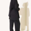 Waistbanded Pocket Garnished French Terry Two-Piece Set Black - الصورة 3