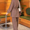 Waistbanded Pocket Garnished French Terry Two-Piece Set Mink – Bild 4