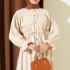 Waistbanded Velvet Two-Piece Set with Hem Edge Beige - Image 2