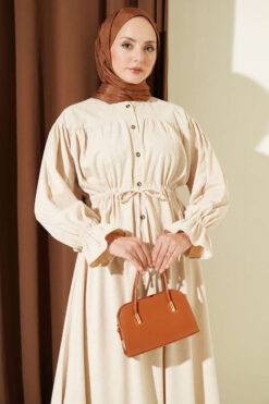 Alternative view of Waistbanded Velvet Two-Piece Set with Hem Edge Beige