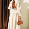 Waistbanded Velvet Two-Piece Set with Hem Edge Beige - Image 3