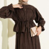 Waistbanded Velvet Two-Piece Set with Hem Edge Brown - Image 2