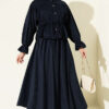 Loose Fit Batwing Sleeve Three-Piece Set Navy Blue - Imagen 7