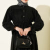 Waistbanded Velvet Two-Piece Set with Hem Edge Black - الصورة 2