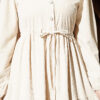 Waist-Tied Velvet Dress Beige – Bild 4