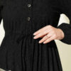 Waist-Tied Velvet Dress Black - Imagen 4
