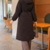 Waist-Elastic Quilted Coat with Fur Trim Light Brown - immagine 4