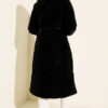 Waist-Elastic Quilted Coat with Fur Trim Black – Bild 3