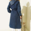 Waist-Banded Hooded Denim Jacket Blue - الصورة 3