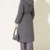 Waist-Elastic Quilted Coat with Fur Trim Smoke – Bild 4