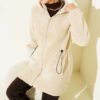 Elastic Waist Plush Cardigan Beige