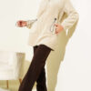 Elastic Waist Plush Cardigan Beige – Bild 2