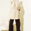 Elastic Waist Plush Cardigan Beige – Bild 3