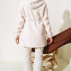 Elastic Waist Plush Cardigan Ecru - الصورة 3