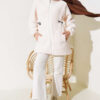 Elastic Waist Plush Cardigan Ecru - الصورة 2