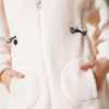 Elastic Waist Plush Cardigan Ecru - الصورة 4