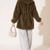 Elastic Waist Plush Cardigan Khaki – Bild 4