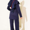 Waist-Banded Cape-Style Two-Piece Set Navy Blue - Imagen 3
