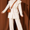 Waist-Banded Cape-Style Two-Piece Set Stone