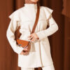 Waist-Banded Cape-Style Two-Piece Set Stone - الصورة 2