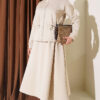 Pocketed French terry with zipper detail two-piece set Beige - Afbeelding 5
