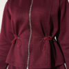 Waistbanded Scuba Two-Piece Set with Hem Edge Burgundy - الصورة 4
