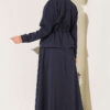 Waistbanded Scuba Two-Piece Set with Hem Edge Navy Blue - Imagen 3