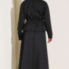 Waistbanded Scuba Two-Piece Set with Hem Edge Black - Imagen 3