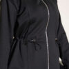 Waistbanded Scuba Two-Piece Set with Hem Edge Black - Imagen 4