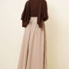 ⁦Pleated Skirt with Zippered Waistband Beige⁩ - الصورة ⁦3⁩