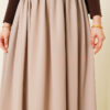 ⁦Pleated Skirt with Zippered Waistband Beige⁩ - الصورة ⁦4⁩