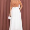 Belted Pocketed Casual Summer Skirt Ecru - Imagen 3