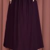 Elastic Waistband with Pocket Detail Hem Edge Skirt Plum - Afbeelding 2
