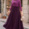 Elastic Waistband with Pocket Detail Hem Edge Skirt Plum