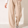 Elastic Waist Drawstring Jogger Pants Beige