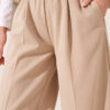 Elastic Waist Drawstring Jogger Pants Beige - immagine 4