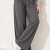 Elastic Waist Drawstring Jogger Pants Smoke