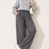⁦Elastic Waist Drawstring Jogger Pants Smoke⁩ - الصورة ⁦2⁩