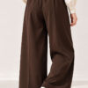 Elastic Waist Drawstring Jogger Pants Brown – Image 3