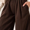 Elastic Waist Drawstring Jogger Pants Brown – Image 4