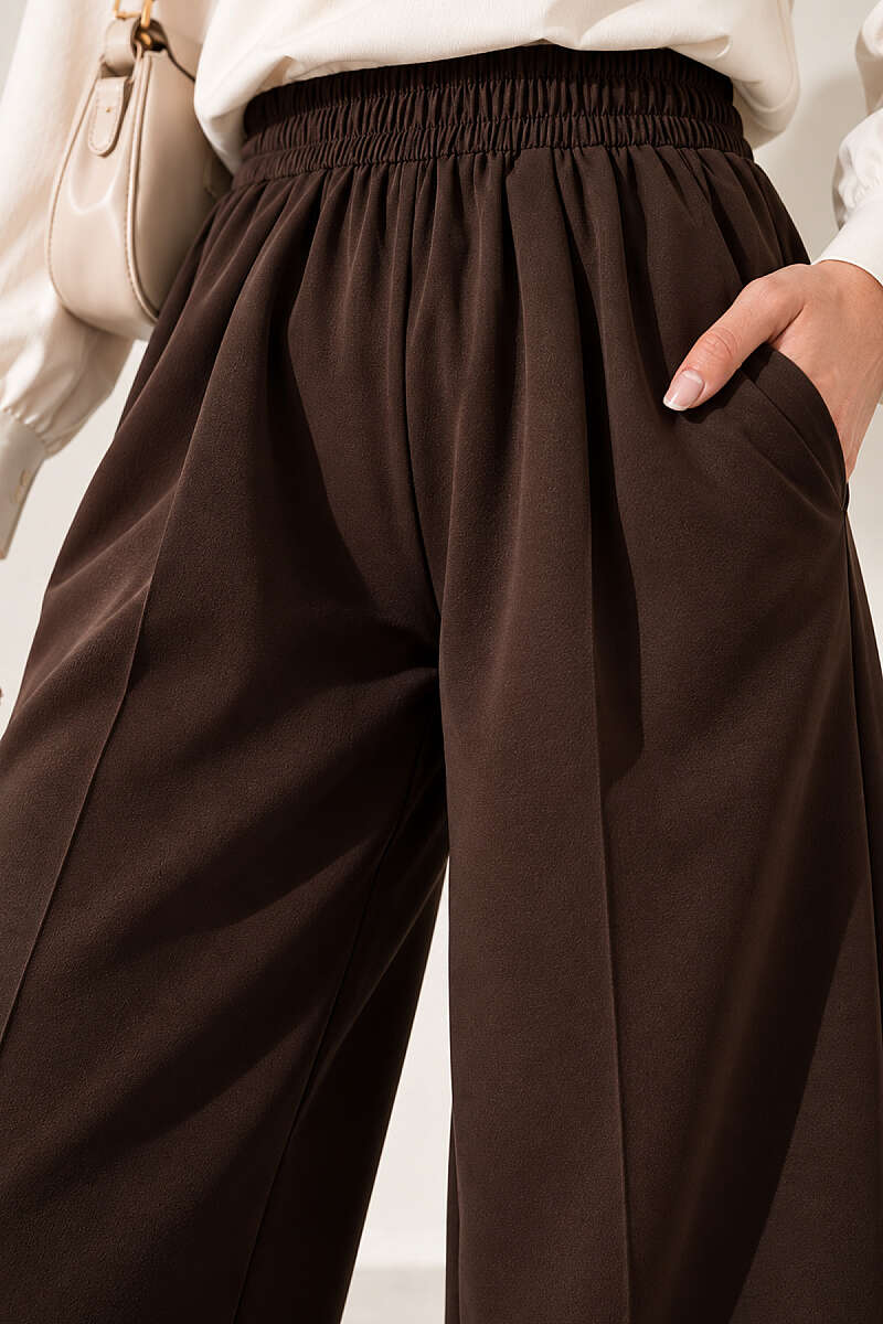 Elastic Waist Drawstring Jogger Pants Brown – Image 4