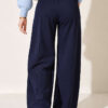 Elastic Waist Drawstring Jogger Pants Navy Blue - immagine 3