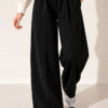 Elastic Waist Drawstring Jogger Pants Black