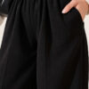 ⁦Elastic Waist Drawstring Jogger Pants Black⁩ - الصورة ⁦4⁩