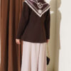 Elastic Waist Wide-Leg Fabric Trousers Beige - الصورة 3