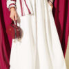 Elastic Waist Wide-Leg Fabric Trousers White