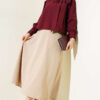 Elastic Waist Flared Basic Skirt Beige - Imagen 2