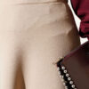 Elastic Waist Flared Basic Skirt Beige - Imagen 4