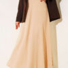Elastic Waist Flared Basic Skirt Beige - Imagen 5