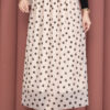 Elastic Waist Polka Dot Chiffon Tulle Summer Skirt Cream – Bild 2